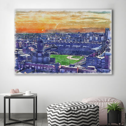 Coors Field Painting Canvas, Rockies Watercolor, Sport Art, Gifts for him, Canvas Print Wall Art