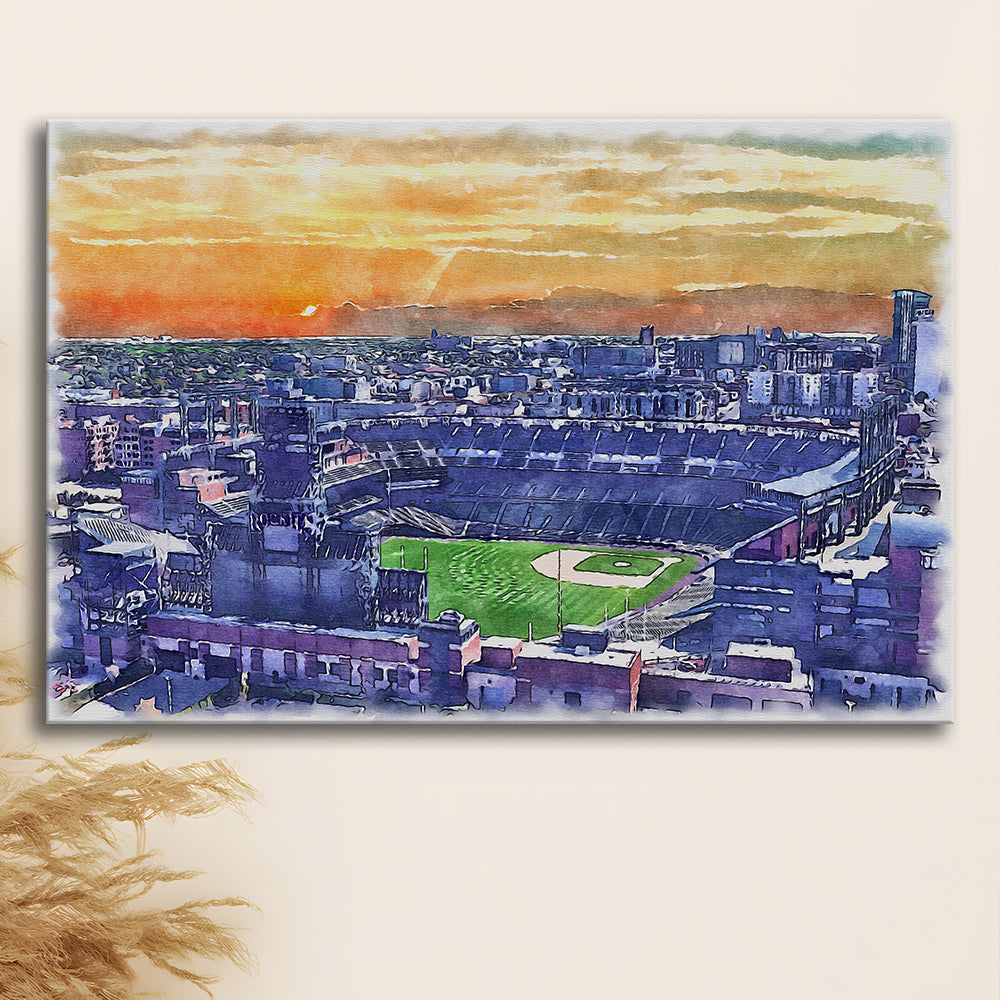 Coors Field Painting Canvas, Rockies Watercolor, Sport Art, Gifts for him, Canvas Print Wall Art