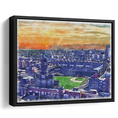 Coors Field Painting Canvas, Rockies Watercolor, Sport Gift Art, Framed Canvas Print Wall Art