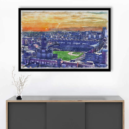 Coors Field Painting Canvas, Rockies Watercolor, Sport Gift Art, Framed Art Print Wall Decor