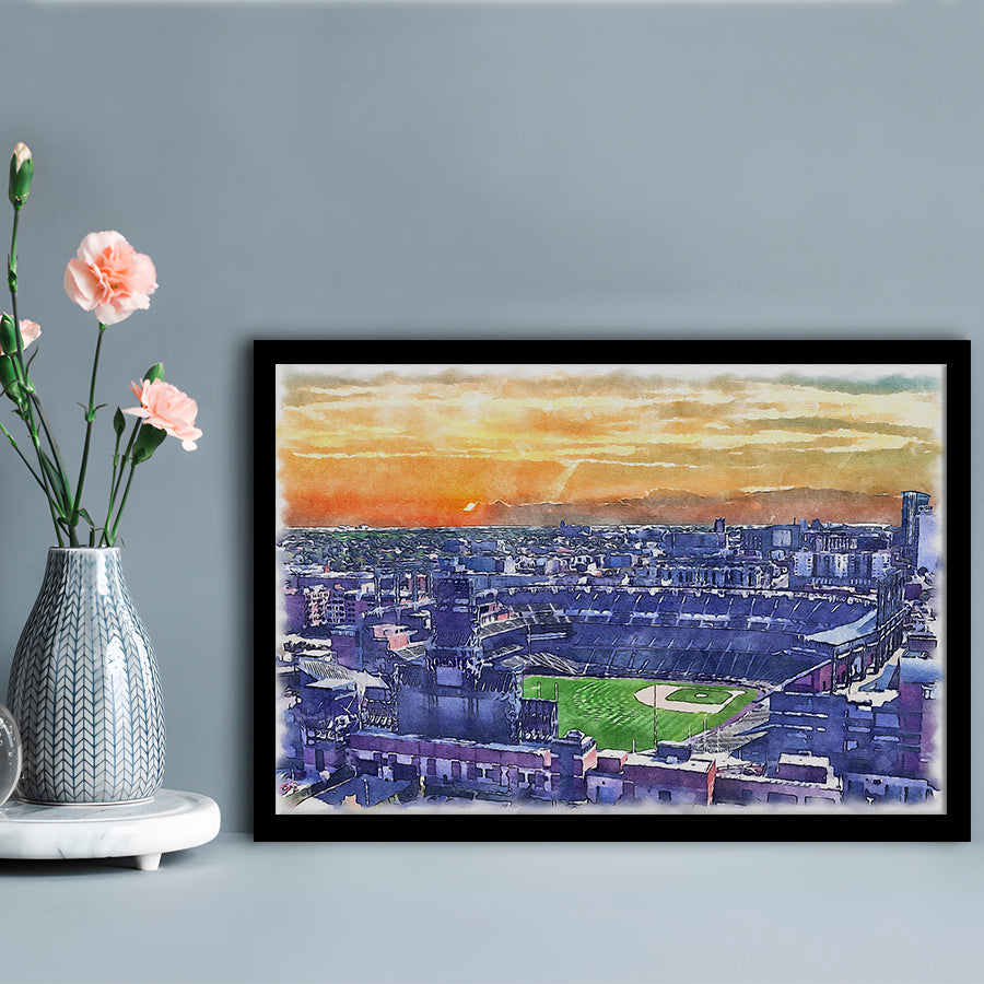 Coors Field Painting Canvas, Rockies Watercolor, Sport Gift Art, Framed Art Print Wall Decor