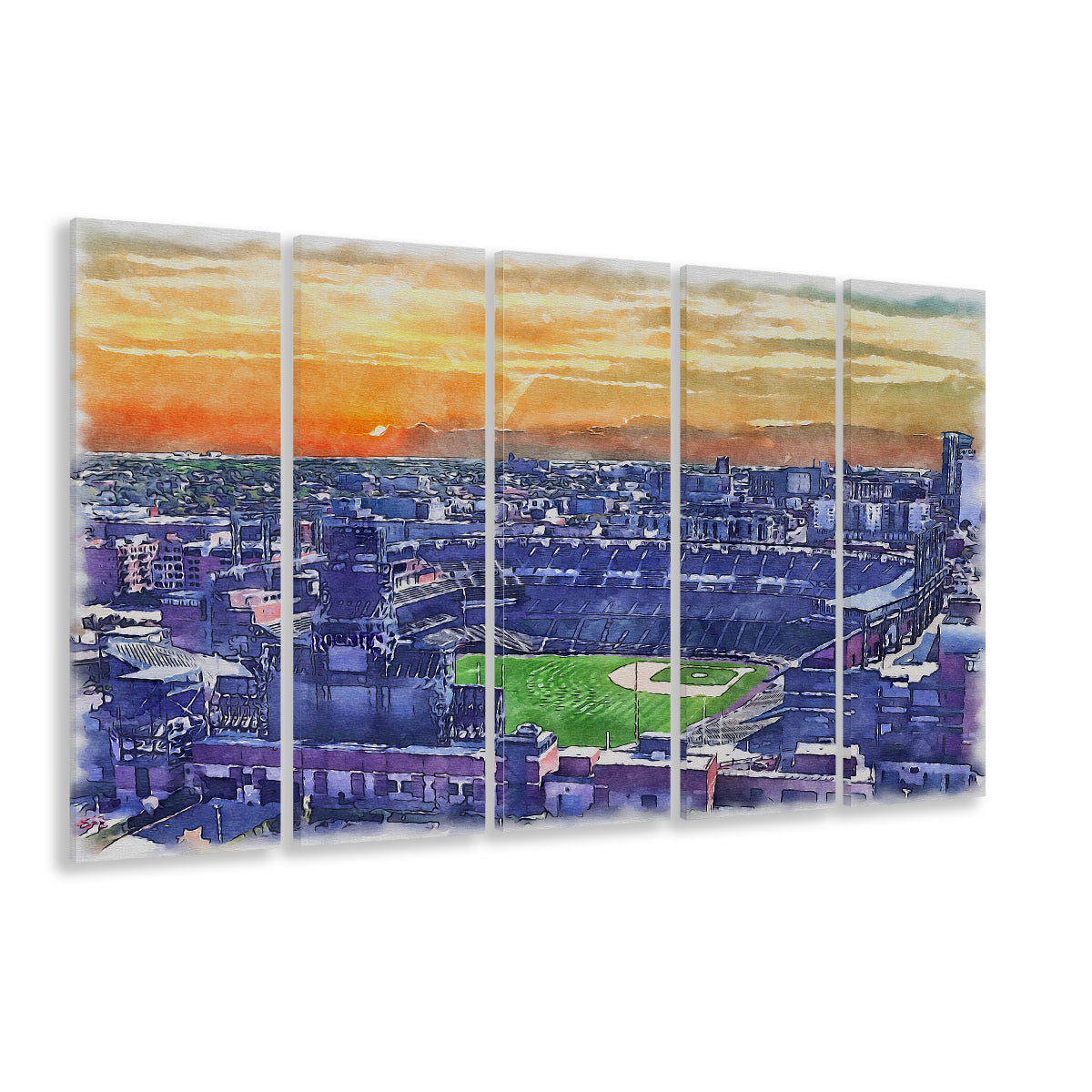 Coors Field Painting Canvas, Rockies Watercolor, Sport Art, Extra Large Canvas Print Wall Art