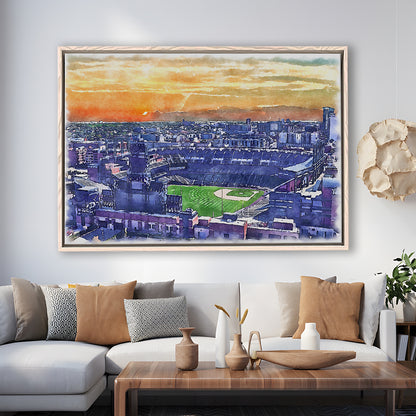 Coors Field Painting Canvas, Rockies Watercolor, Sport Gift Art, Framed Canvas Print Wall Art