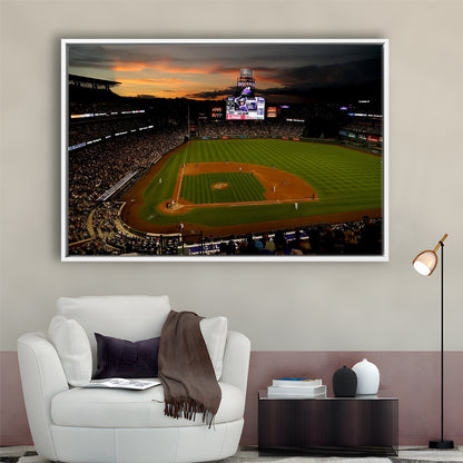 Coors Field Colorado Rockies, Stadium Canvas, Sport Art, Framed Canvas Print Wall Art, Floating Frame