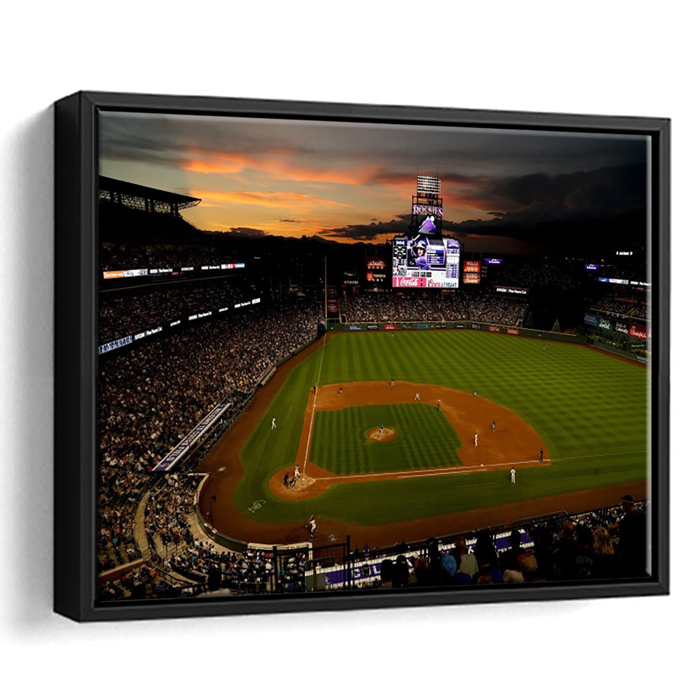 Coors Field Colorado Rockies, Stadium Canvas, Sport Art, Framed Canvas Print Wall Art, Floating Frame