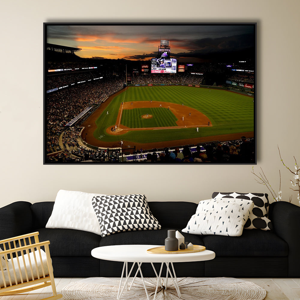 Coors Field Colorado Rockies, Stadium Canvas, Sport Art, Framed Canvas Print Wall Art, Floating Frame