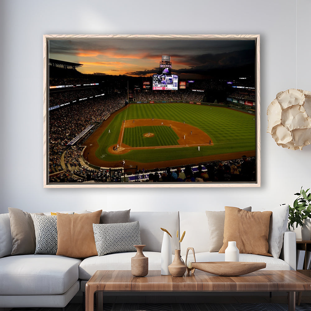 Coors Field Colorado Rockies, Stadium Canvas, Sport Art, Framed Canvas Print Wall Art, Floating Frame