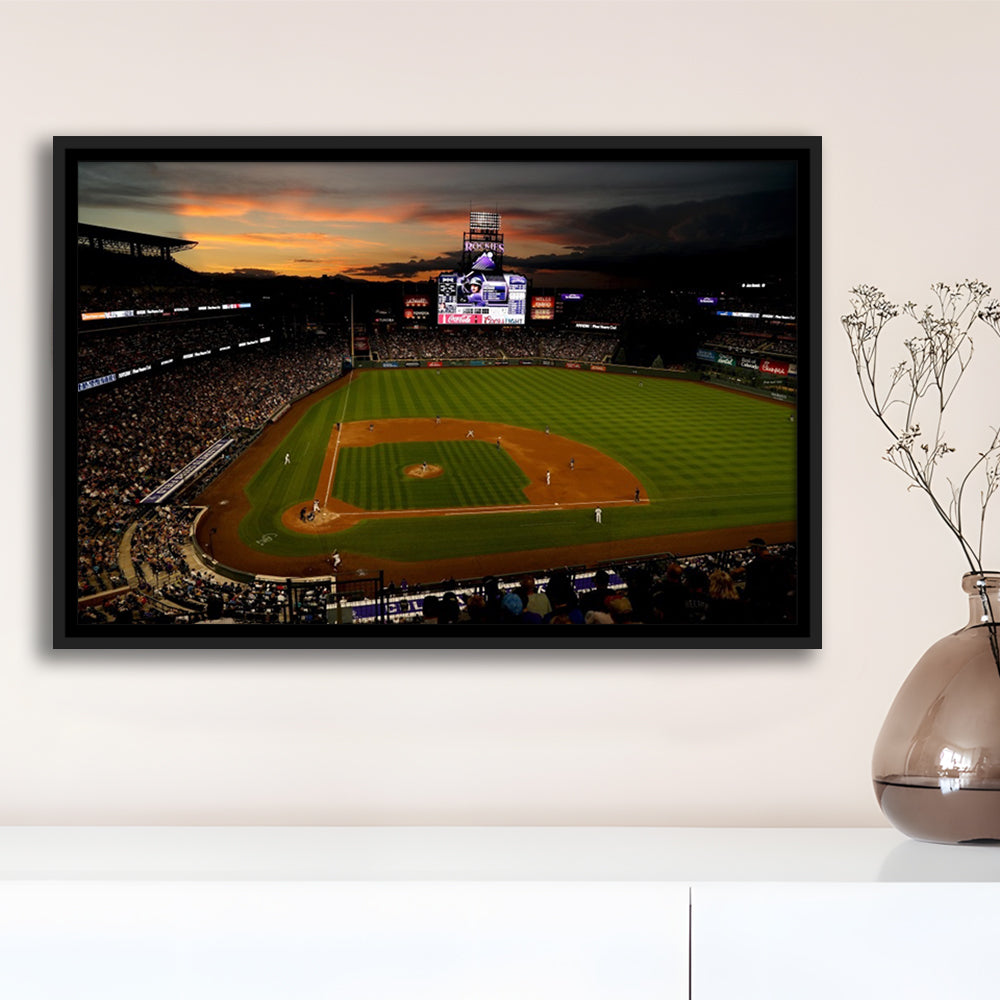 Coors Field Colorado Rockies, Stadium Canvas, Sport Art, Framed Canvas Print Wall Art, Floating Frame