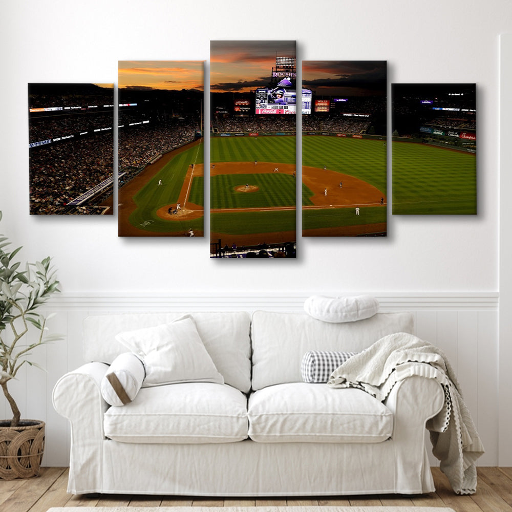 Coors Field Colorado Rockies, Stadium Canvas, Sport Art, Gift for him, 5 Panel, Large Canvas, Canvas Print Wall Art