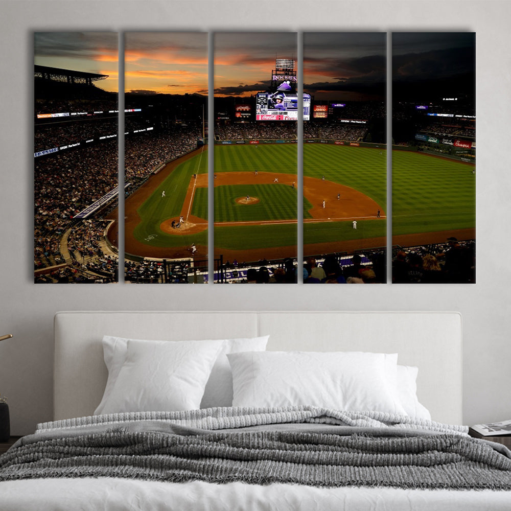 Coors Field Colorado Rockies, Stadium Canvas, Sport Art, 5 Panel B, Extra Large Canvas, Canvas Print Wall Art