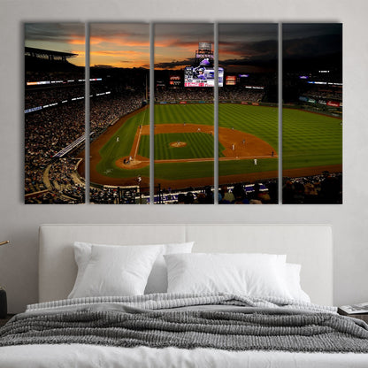 Coors Field Colorado Rockies, Stadium Canvas, Sport Art, 5 Panel B, Extra Large Canvas, Canvas Print Wall Art