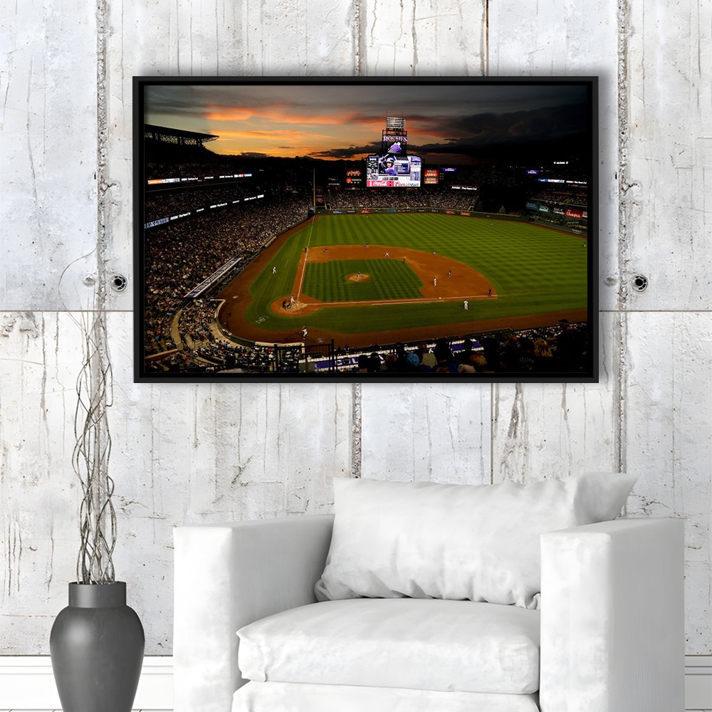 Coors Field Colorado Rockies, Stadium Canvas, Sport Art, Framed Canvas Print Wall Art, Floating Frame