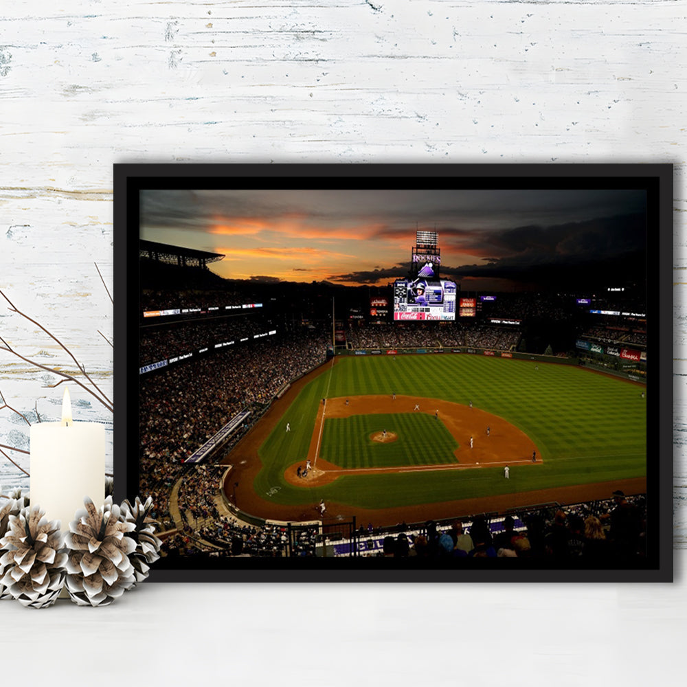 Coors Field Colorado Rockies, Stadium Canvas, Sport Art, Framed Canvas Print Wall Art, Floating Frame