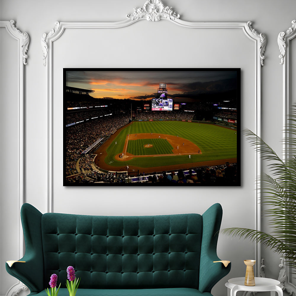 Coors Field Colorado Rockies, Stadium Canvas, Sport Art, Gift for him, Framed Art Print Wall Decor, Picture Framed