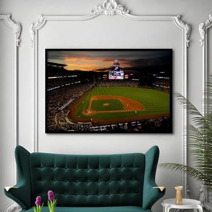Coors Field Colorado Rockies, Stadium Canvas, Sport Art, Gift for him, Framed Art Print Wall Decor, Picture Framed
