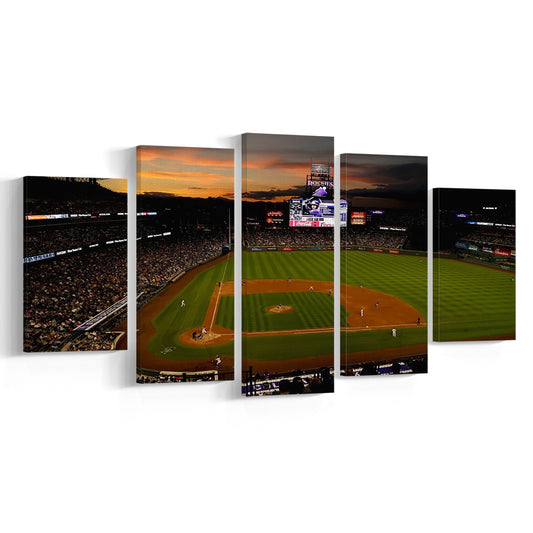 Coors Field Colorado Rockies, Stadium Canvas, Sport Art, Gift for him, 5 Panel, Large Canvas, Canvas Print Wall Art