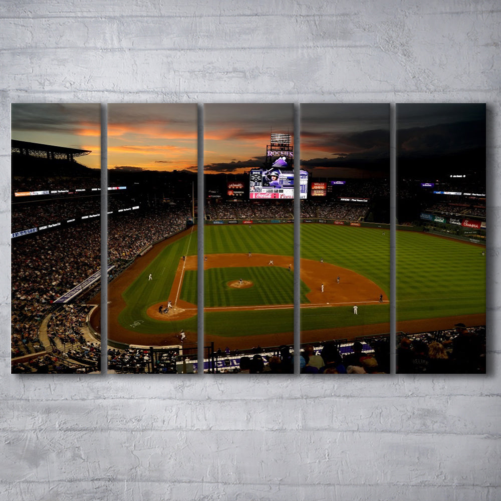 Coors Field Colorado Rockies, Stadium Canvas, Sport Art, 5 Panel B, Extra Large Canvas, Canvas Print Wall Art