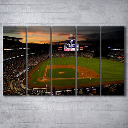 Coors Field Colorado Rockies, Stadium Canvas, Sport Art, 5 Panel B, Extra Large Canvas, Canvas Print Wall Art