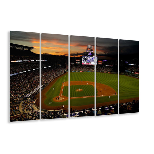 Coors Field Colorado Rockies, Stadium Canvas, Sport Art, 5 Panel B, Extra Large Canvas, Canvas Print Wall Art