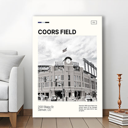 Coors Field Print, Colorado Rockies Stadium Canvas Art100, Fan Gifts, Sport Art, Canvas Print Wall Art