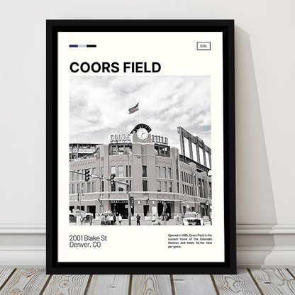 Coors Field Print, Colorado Rockies Stadium Canvas Art100, Man Cave Gift, Floating Framed Canvas Print Wall Art