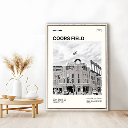 Coors Field Print, Colorado Rockies Stadium Canvas Art100, Man Cave Gift, Floating Framed Canvas Print Wall Art