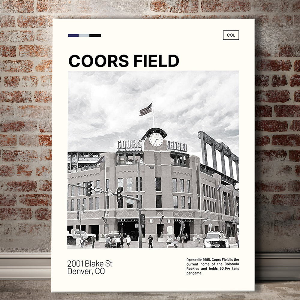 Coors Field Print, Colorado Rockies Stadium Canvas Art100, Fan Gifts, Sport Art, Canvas Print Wall Art