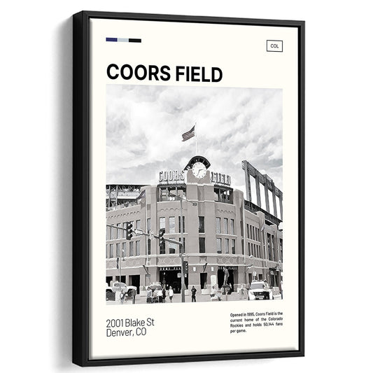 Coors Field Print, Colorado Rockies Stadium Canvas Art100, Man Cave Gift, Floating Framed Canvas Print Wall Art