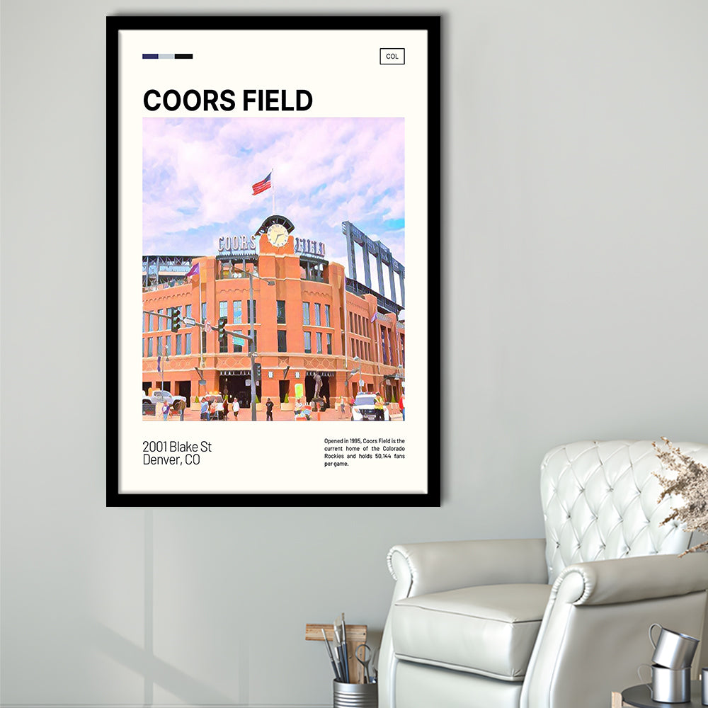 Coors Field Print, Colorado Rockies Stadium Art, Gifts for him, Sport Art, Framed Art Print Wall Decor