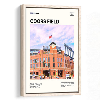 Coors Field Print, Colorado Rockies Stadium Canvas Art, Man Cave Gift, Floating Framed Canvas Print Wall Art