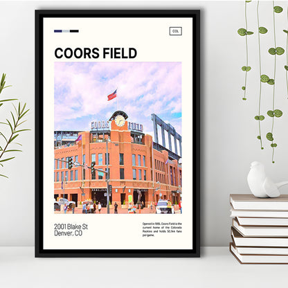 Coors Field Print, Colorado Rockies Stadium Canvas Art, Man Cave Gift, Floating Framed Canvas Print Wall Art