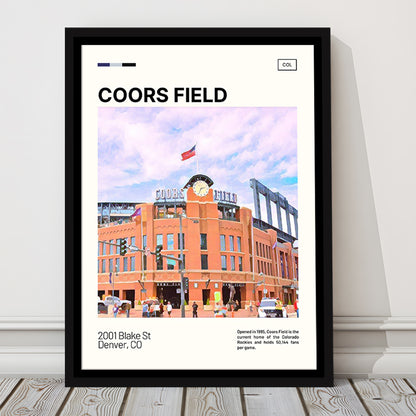 Coors Field Print, Colorado Rockies Stadium Canvas Art, Man Cave Gift, Floating Framed Canvas Print Wall Art