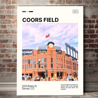 Coors Field Print, Colorado Rockies Stadium Canvas Art, Fan Gifts, Sport Art, Canvas Print Wall Art