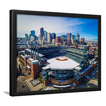 Coors Field in Snow, Stadium Canvas, Sport Art, Gift for him, Framed Art Print Wall Decor, Picture Framed