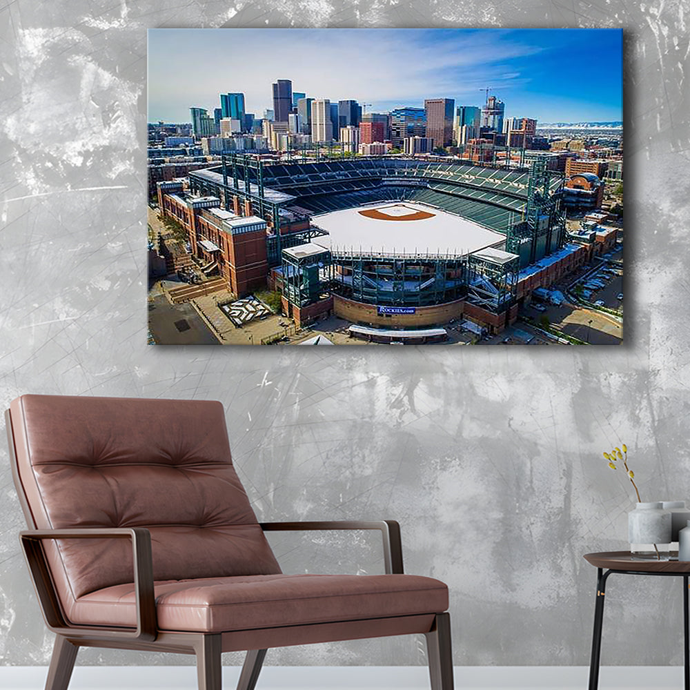 Coors Field in Snow, Stadium Canvas, Sport Art, Gift for him, Man Cave Decor, Art Print, Canvas Print Wall Art