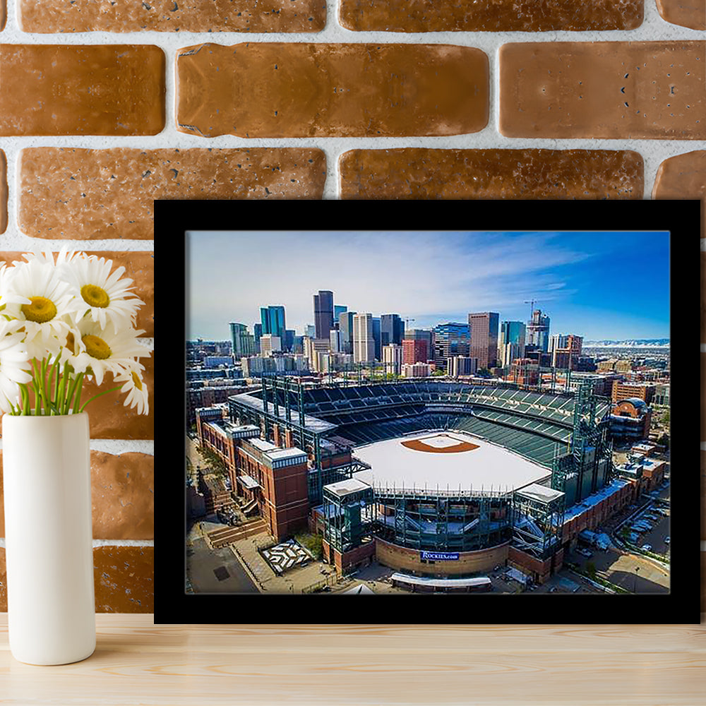 Coors Field in Snow, Stadium Canvas, Sport Art, Gift for him, Framed Art Print Wall Decor, Picture Framed