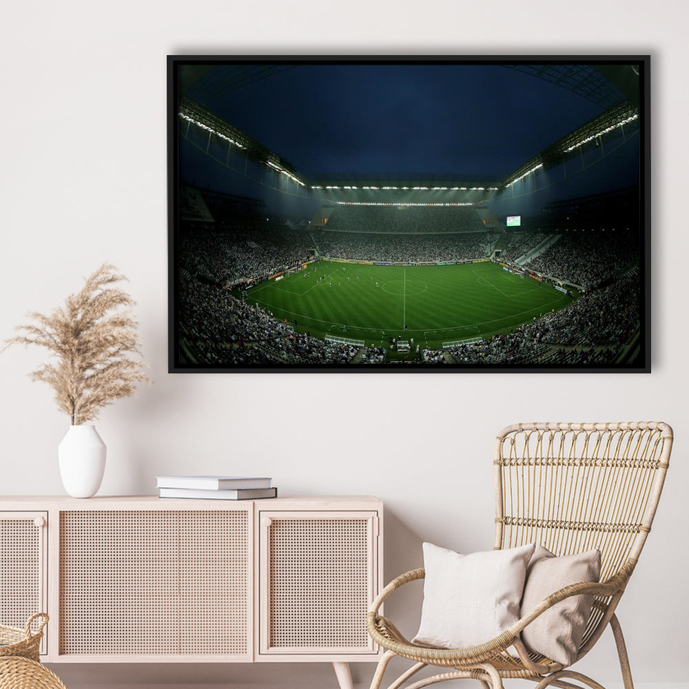 Corinthians Arena, Stadium Canvas, Sport Art, Fan Gifts, Framed Canvas Print Wall Art, Floating Frame