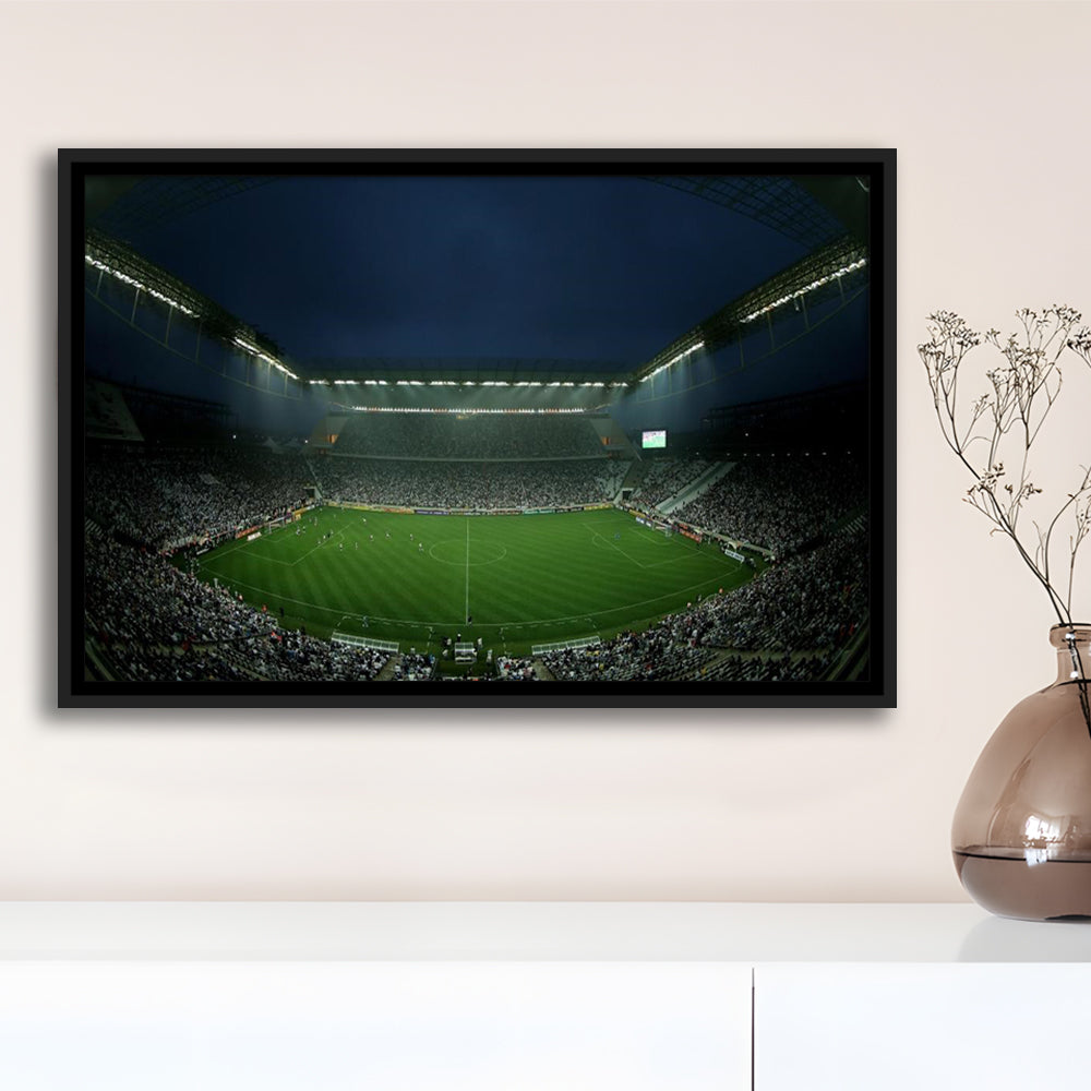 Corinthians Arena, Stadium Canvas, Sport Art, Fan Gifts, Framed Canvas Print Wall Art, Floating Frame