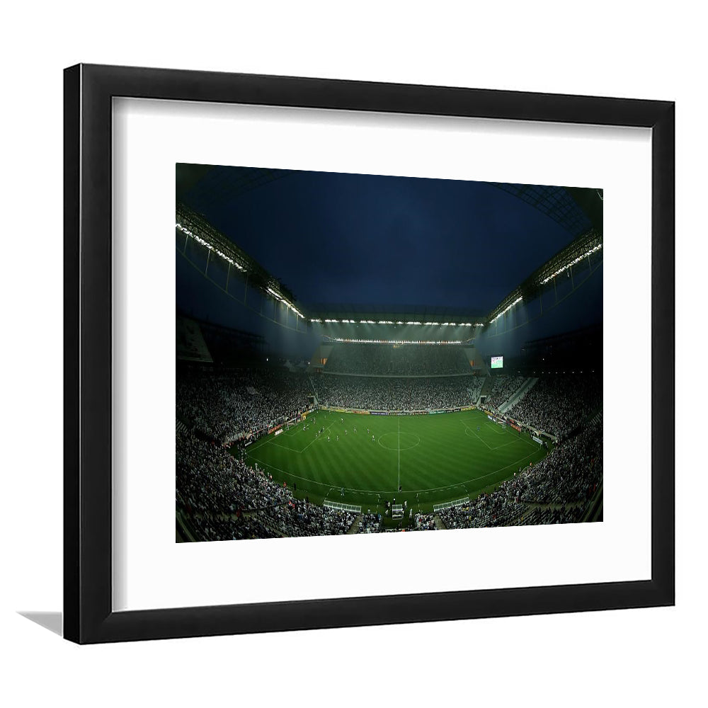 Corinthians Arena, Stadium Canvas, Sport Art, Fan Gifts, White Border Framed Art Print Wall Decor