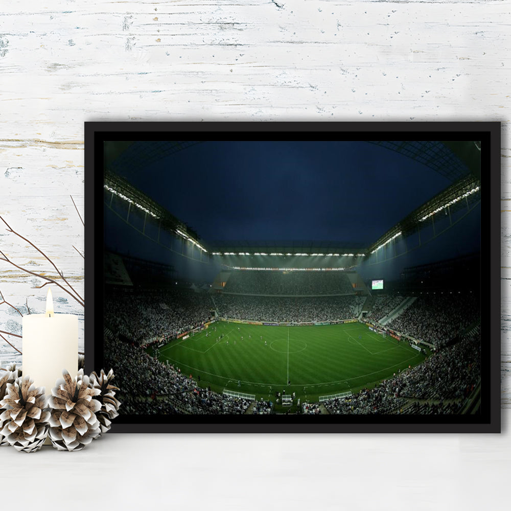 Corinthians Arena, Stadium Canvas, Sport Art, Fan Gifts, Framed Canvas Print Wall Art, Floating Frame