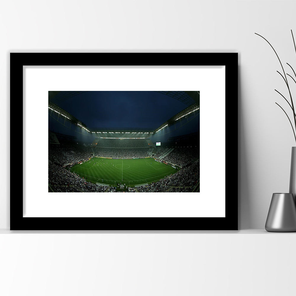 Corinthians Arena, Stadium Canvas, Sport Art, Fan Gifts, White Border Framed Art Print Wall Decor