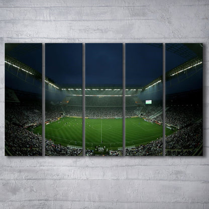 Corinthians Arena, Stadium Canvas, Sport Art, Fan Gifts, 5 Panel B, Extra Large Canvas, Canvas Print Wall Art
