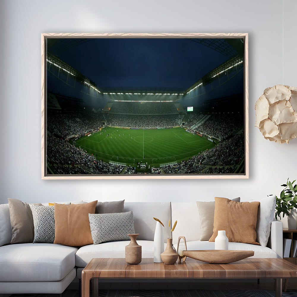 Corinthians Arena, Stadium Canvas, Sport Art, Fan Gifts, Framed Canvas Print Wall Art, Floating Frame
