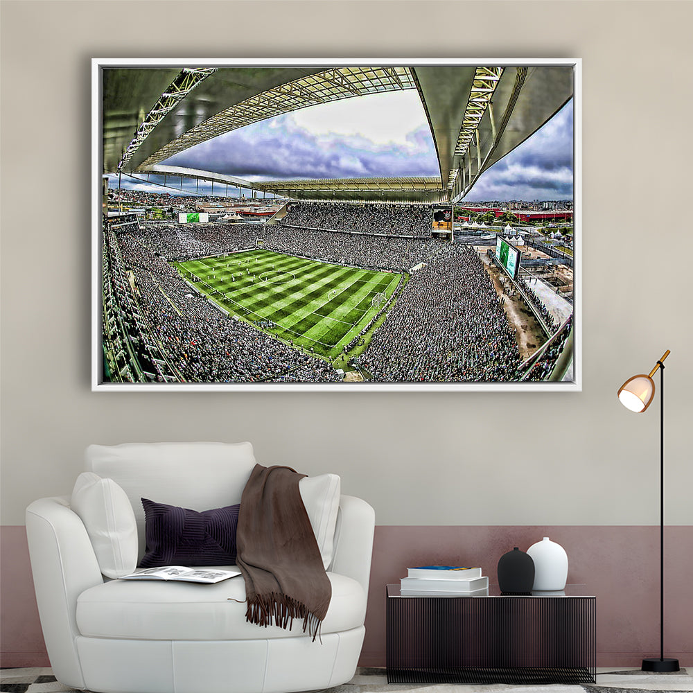 Corinthians Arena, Stadium Canvas, Sport Art, Framed Canvas Print Wall Art, Floating Frame