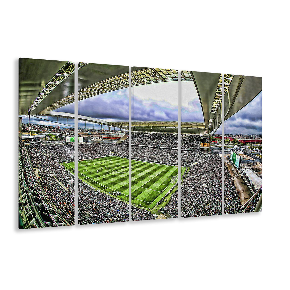 Corinthians Arena, Stadium Canvas, Sport Art, 5 Panel B, Extra Large Canvas, Canvas Print Wall Art