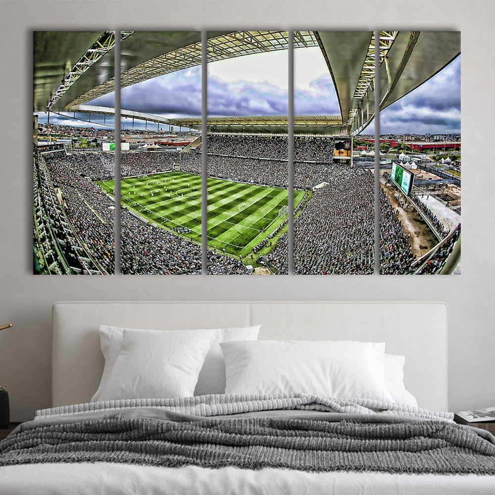 Corinthians Arena, Stadium Canvas, Sport Art, 5 Panel B, Extra Large Canvas, Canvas Print Wall Art