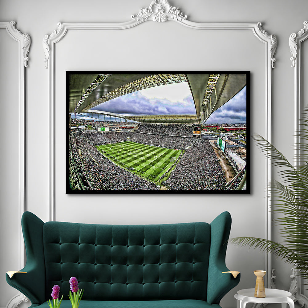 Corinthians Arena, Stadium Canvas, Sport Art, Gift for him, Framed Art Print Wall Decor, Picture Framed