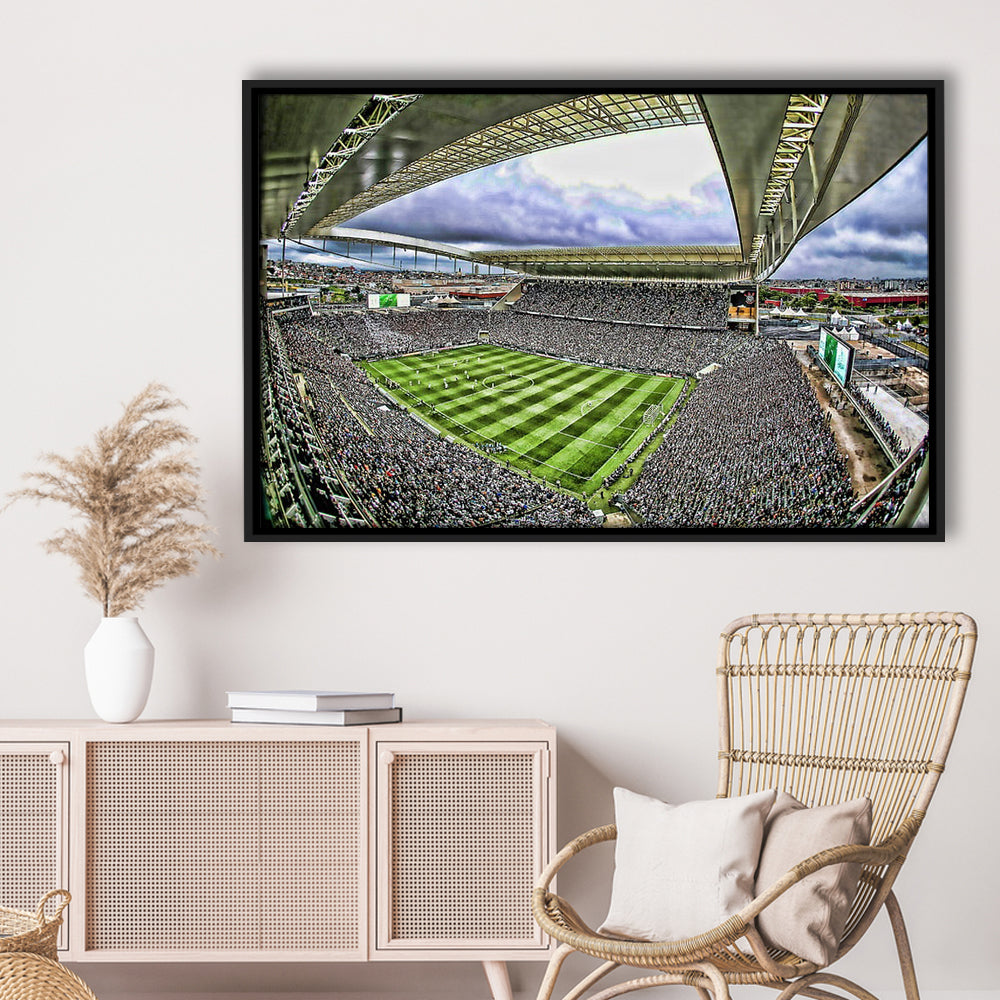 Corinthians Arena, Stadium Canvas, Sport Art, Framed Canvas Print Wall Art, Floating Frame