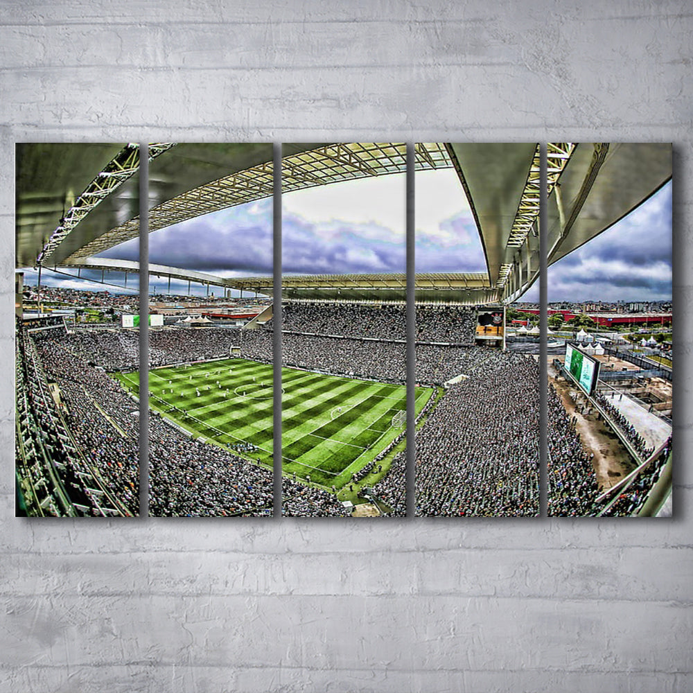 Corinthians Arena, Stadium Canvas, Sport Art, 5 Panel B, Extra Large Canvas, Canvas Print Wall Art