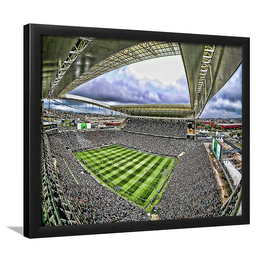 Corinthians Arena, Stadium Canvas, Sport Art, Gift for him, Framed Art Print Wall Decor, Picture Framed